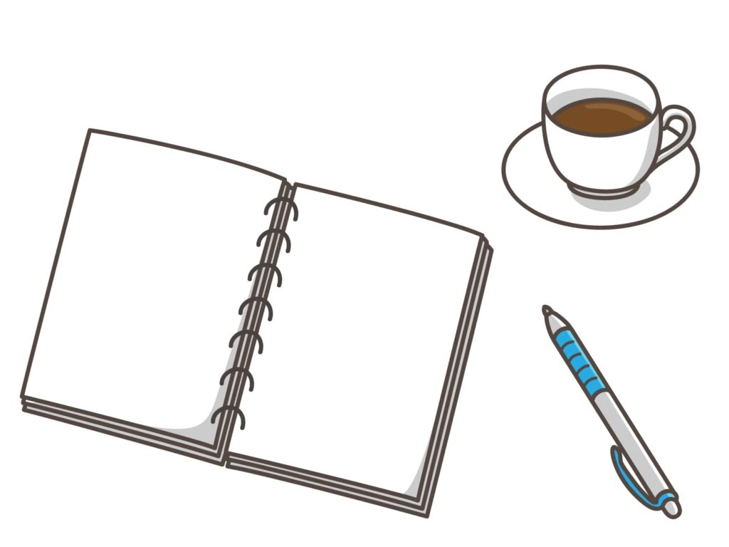 ノートとペンのイラスト